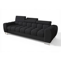 SOFA 3-sitzer Bastien In Stoff Aragon - Schwarz, Holzwerkstoff/Textil (265/95/97cm) - Fun Möbel