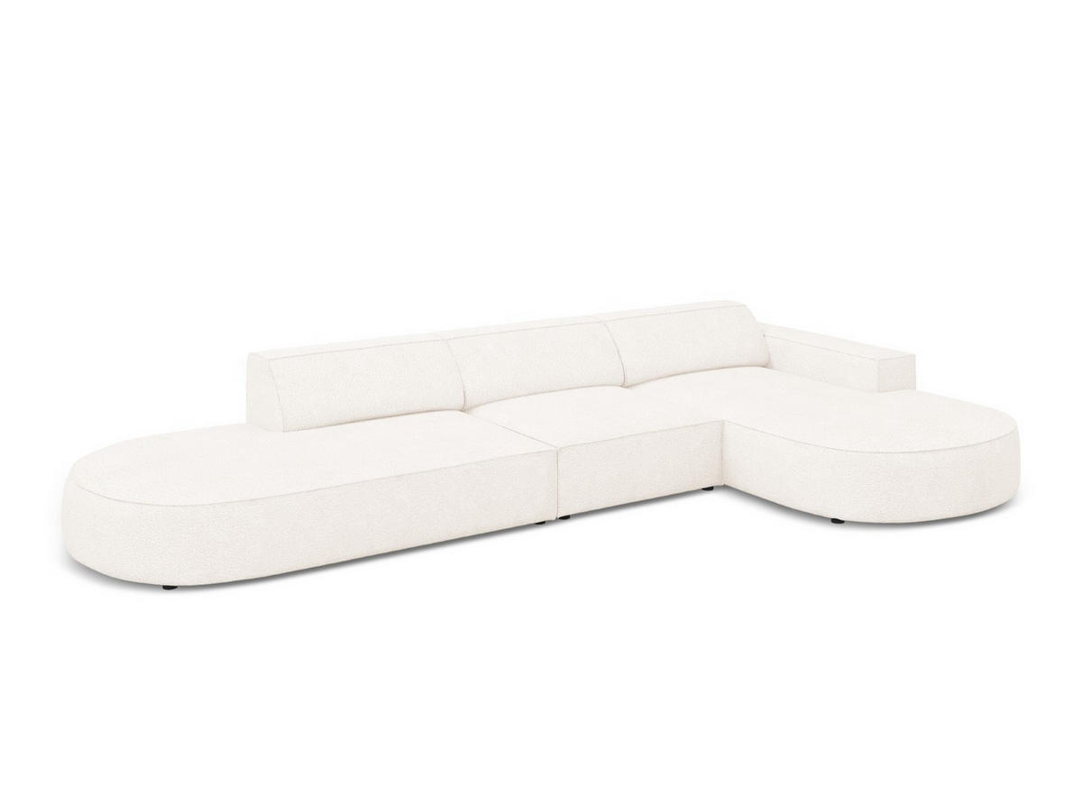 ECKSOFA rechts Jodie aus Boucle beige 4 Sitzplätze - Beige, Textil (166/342cm) - Micadoni