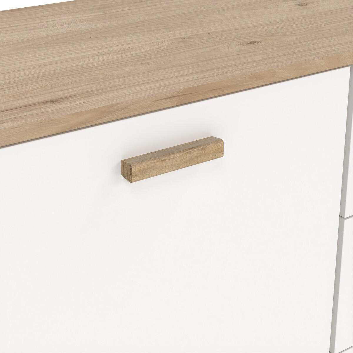SIDEBOARD, Ikast, Eiche, Holzwerkstoff, 148 x 40 x 73 cm - Weiß, Holzwerkstoff (39.1/73/147.2cm) - Calicosy
