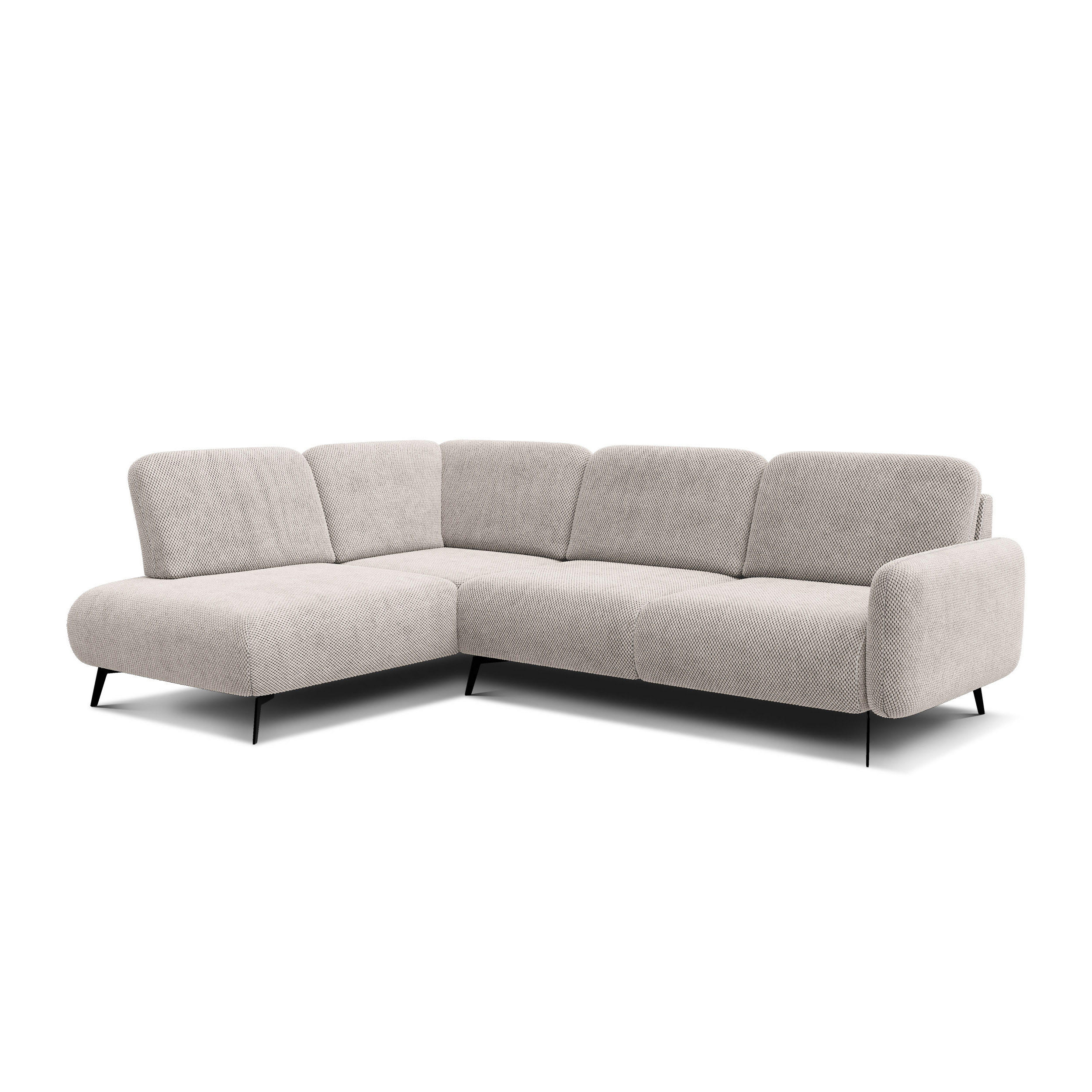 ECKSOFA FEBE 5-Sitzer links, beige - Beige/Schwarz, Holz/Textil (271/190cm) - Courtois Laville