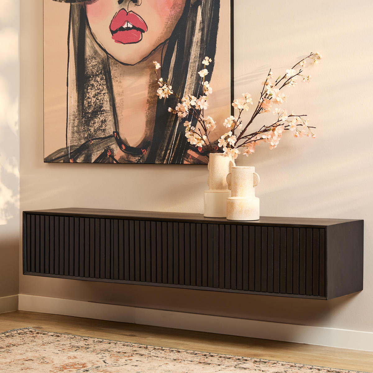 TV-MÖBEL Madison Schwarz 35/160/30 cm - Schwarz, Holz (160/30/35cm) - Starfurn