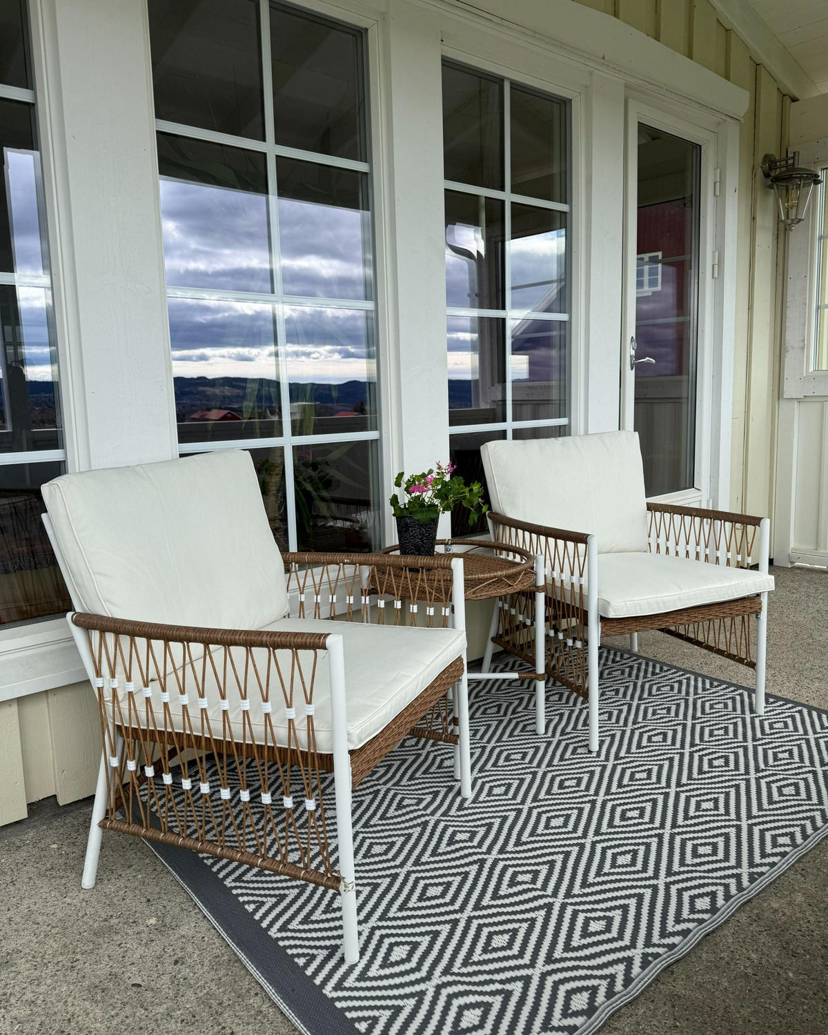 BISTRO-SET 2-Sitzer Weiß Levico - Weiß/Braun, Metall - Beliani
