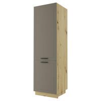 GESCHIRRSCHRANK Kvantum D14/DP/60/207 Beige Matt / Eiche Artisan Matt 60 / 59 / 207cm - Beige/Eiche Artisan, Holz/Holzwerkstoff (60/207/59cm) - Feldmann-Wohnen