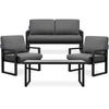 TERRASSENMÖBEL FRENA im Loft-Stil, schwarz - Schwarz/Grau, Metall - KONSIMO®
