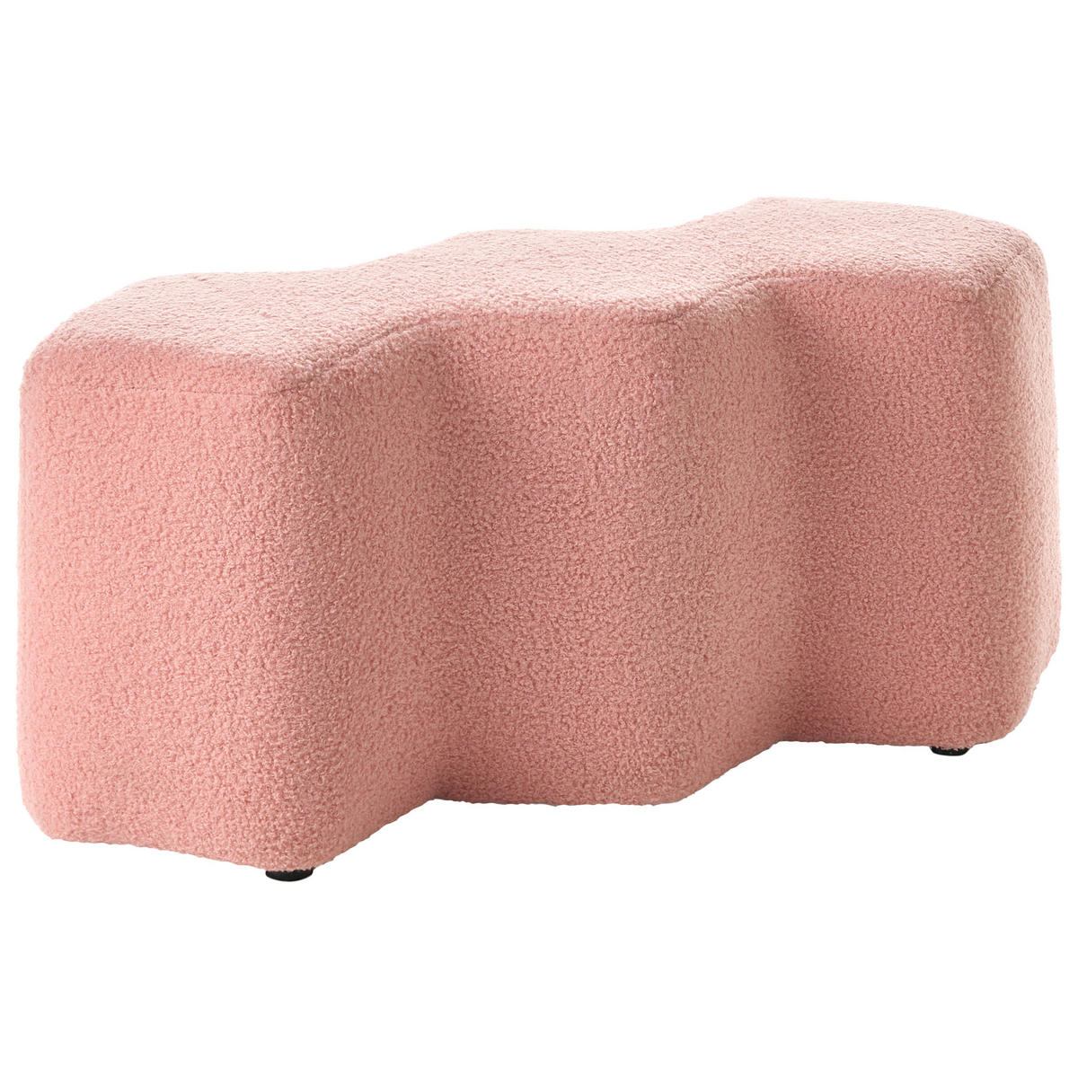 POLSTERBANK Bouclé Rosa Littleton - Pink, Textil (86/38/30cm) - Beliani