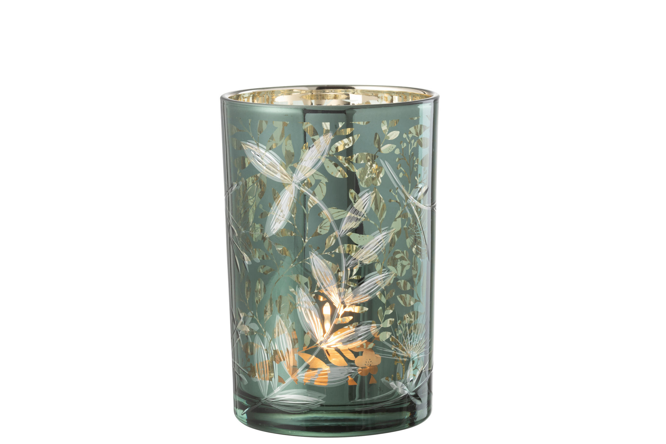 KERZENHALTER BLATTGLAS - Glas - Grün - L - Grün, Glas (12/18cm) - J-Line