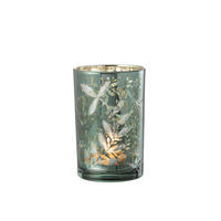 KERZENHALTER BLATTGLAS - Glas - Grün - L - Grün, Glas (12/18cm) - J-Line