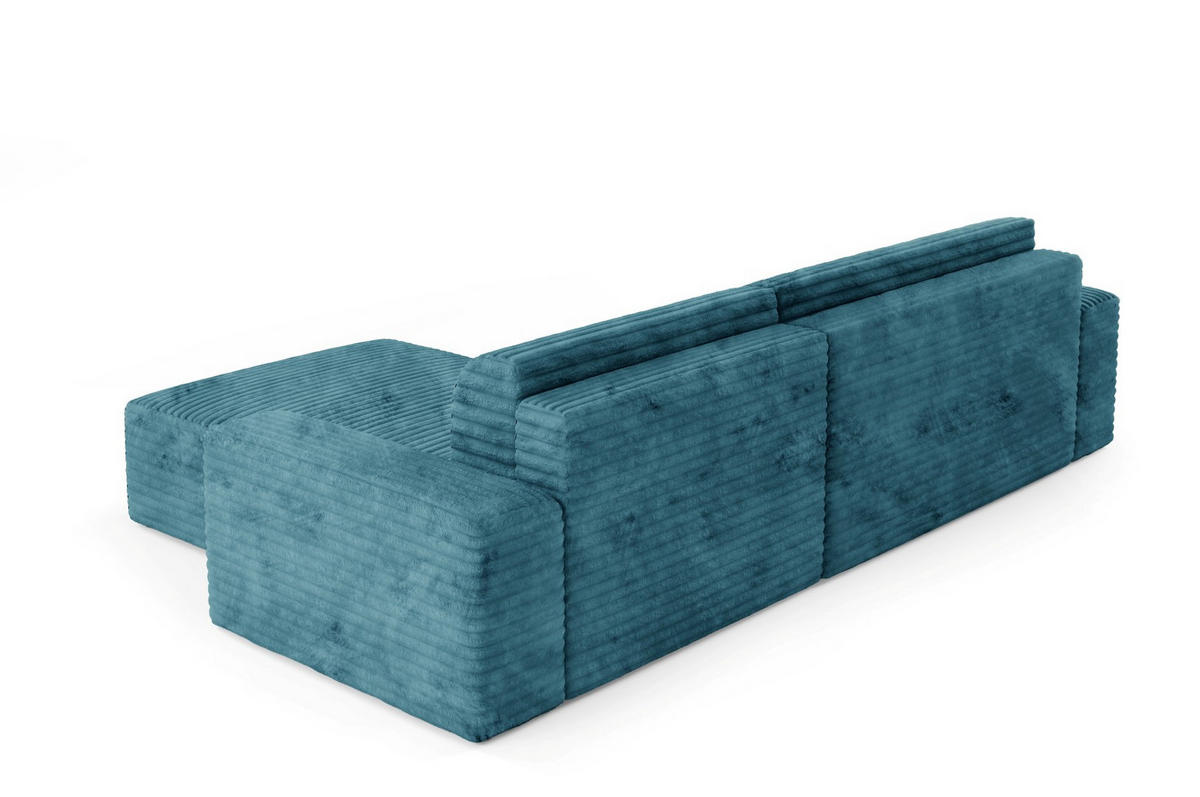ECKSOFA mit Schlaffunktion Türkis - Türkis/Schwarz, Holz/Holzwerkstoff (300/185cm) - Furnisell