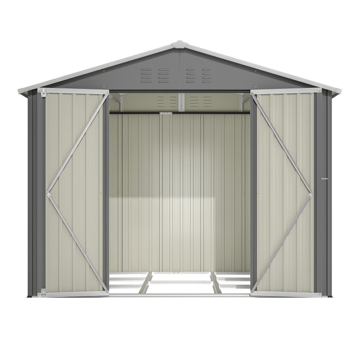 GARTENSCHUPPEN Metall 8x6 Fuß Anthrazit - Grau, Metall (180/191/229.4cm) - ComfortXL