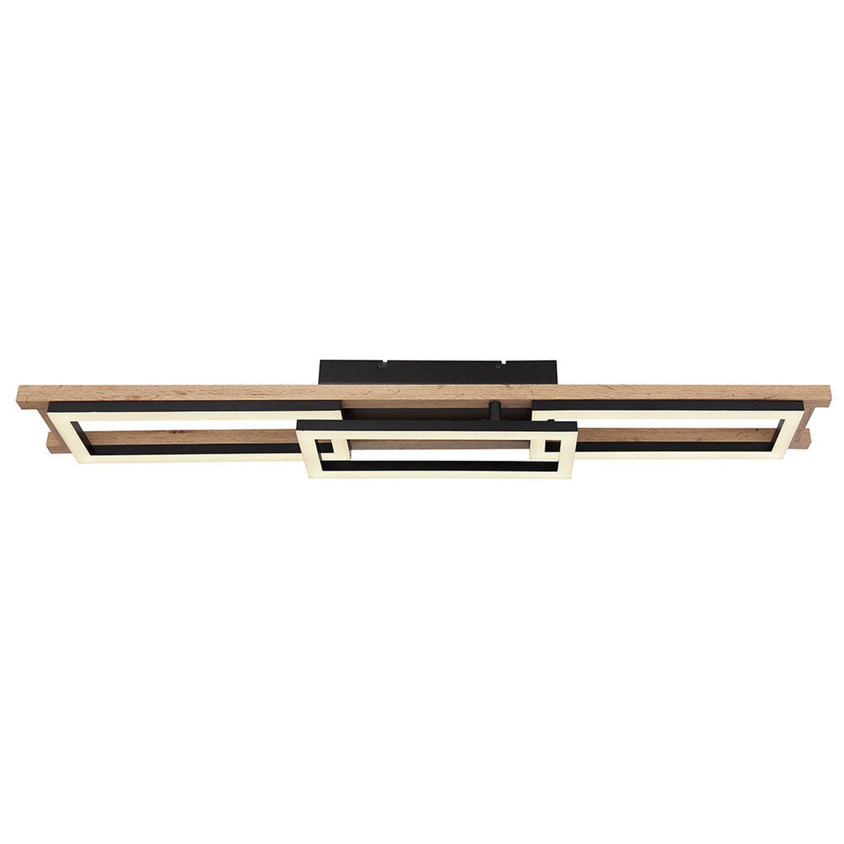 LED DECKENLEUCHTE ILLA Braun Holzoptik - Braun, Metall (100/13.5/11cm) - Globo Lighting