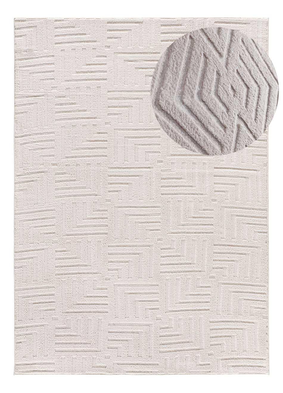 WEBTEPPICH waschbar Creme Estilo 120/170 cm - Creme, Textil (120/170cm) - Atticgo