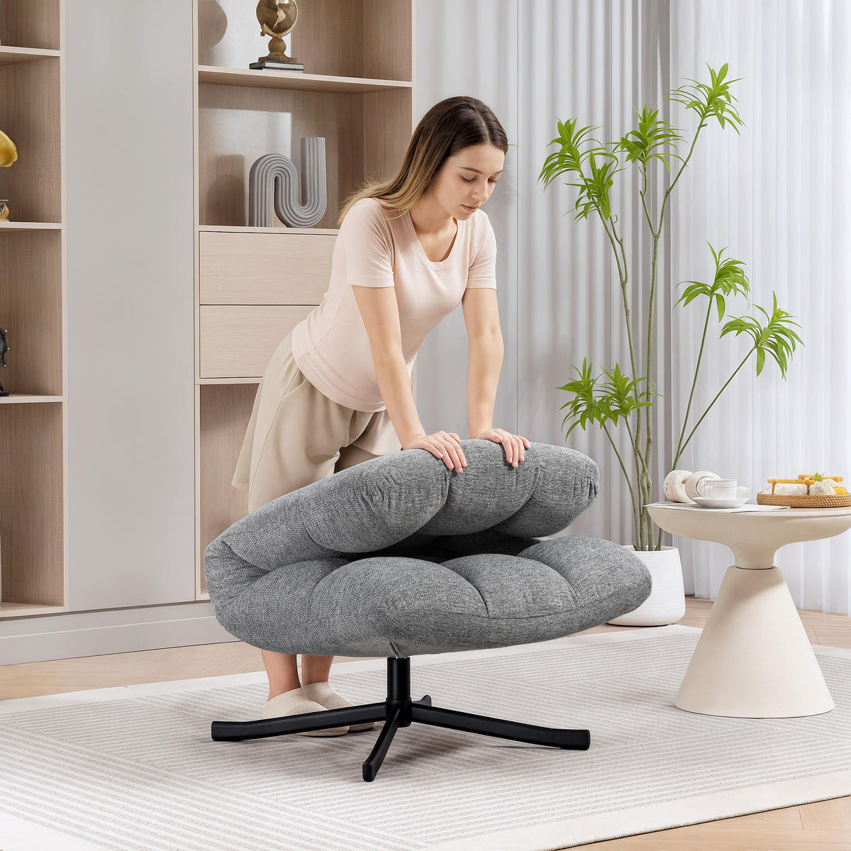 RELAXSESSEL DE-13305 360° schwenkbar Grau - Grau, Metall (75/90/95cm) - ComfortXL