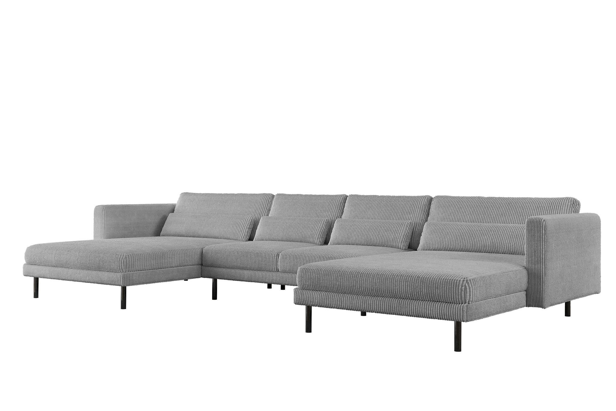 WOHNLANDSCHAFT Agada In Poso - Hellgrau, Holzwerkstoff/Textil (391/83/174cm) - Fun Möbel