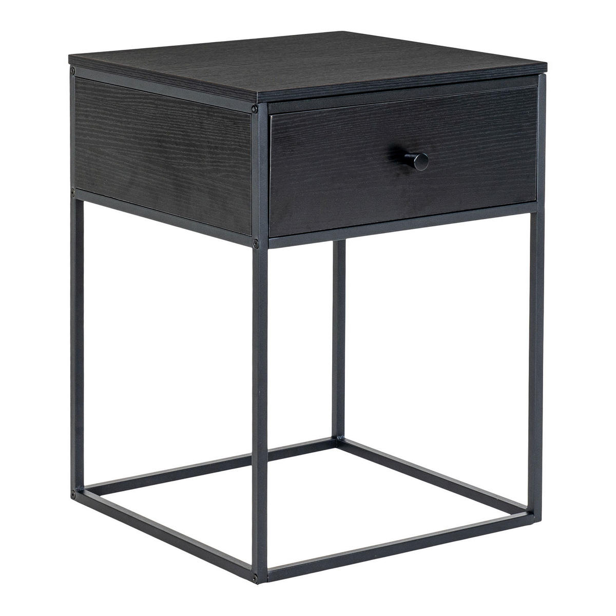 BEISTELLTISCH Vita Stahl, MDF Schwarz - Schwarz, Holzwerkstoff (40/40/55cm) - tinkaro