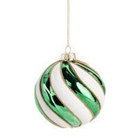 WEIHNACHTSKUGEL Glas CANDYBALL, Ø100 mm, Grün, Christbaumkugeln, Weihnachtsdeko Xmas, Christmas Deko - Grün, Glas (10/10/10cm) - home&you