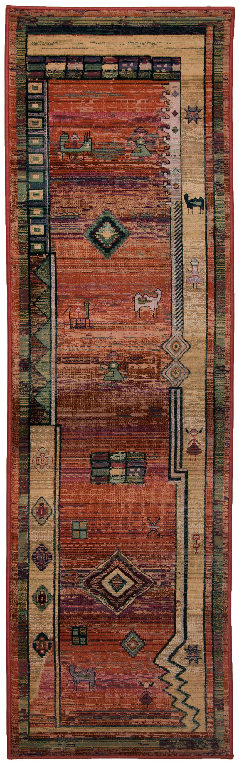 WEBTEPPICH Gabiro 002 80x300 cm - Terra cotta, Textil (80/300cm) - THEKO