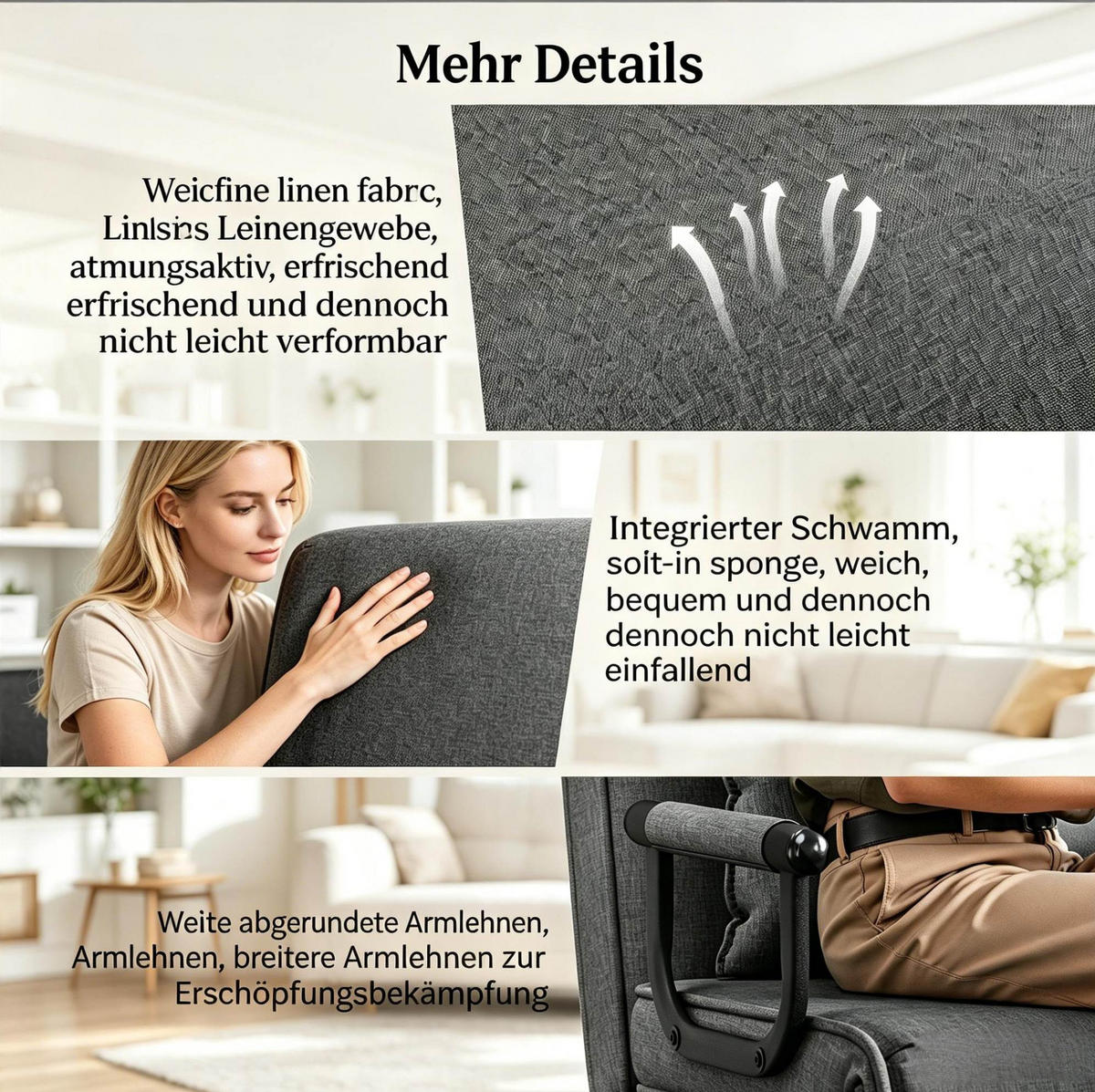 SCHLAFSESSEL 80/74/82 cm in Dunkelgrau mit Bettfunktion und verstellbarer Rückenlehne - Dunkelgrau, Metall (190/26/74cm) - BEAOK