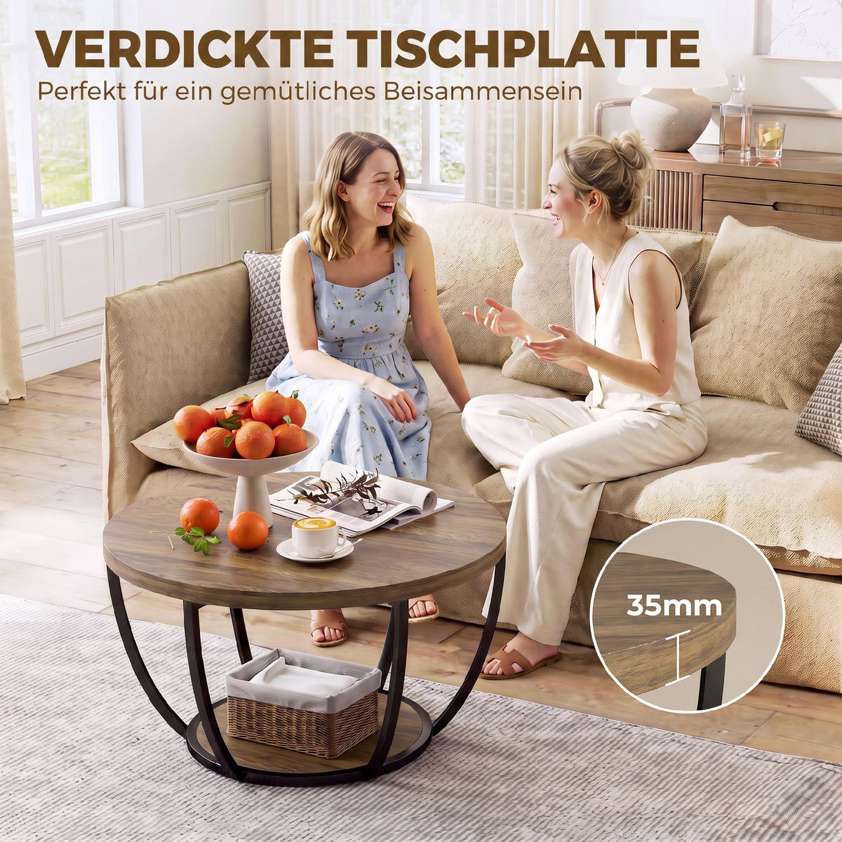 BEISTELLTISCH Braun 80.0/80.0/43.8cm - Braun, Holzwerkstoff (80/80/43.8cm)