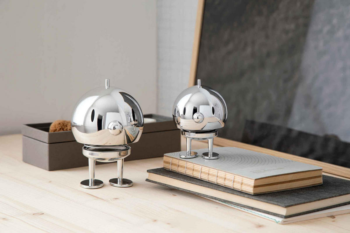 DEKOFIGUR Bumble M silber 10,7 cm - Silberfarben, Kunststoff (8.5/10.7/7.5cm) - Hoptimist