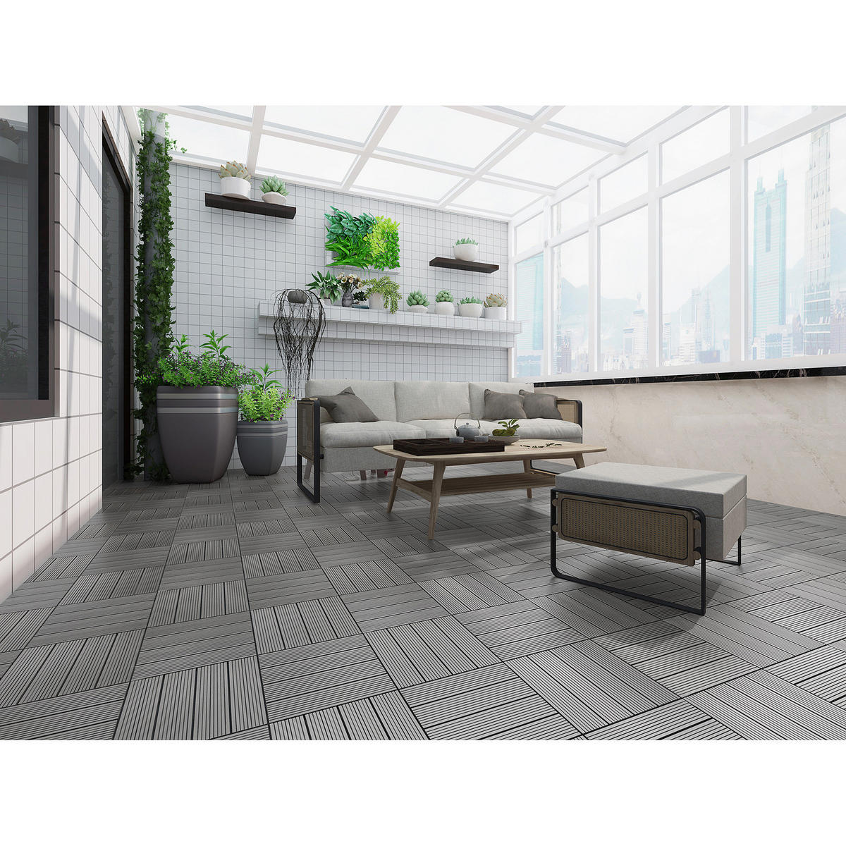 TERRASSENFLIESE - 22er-Set - Grau, Kunststoff (30/30/2cm) - home24