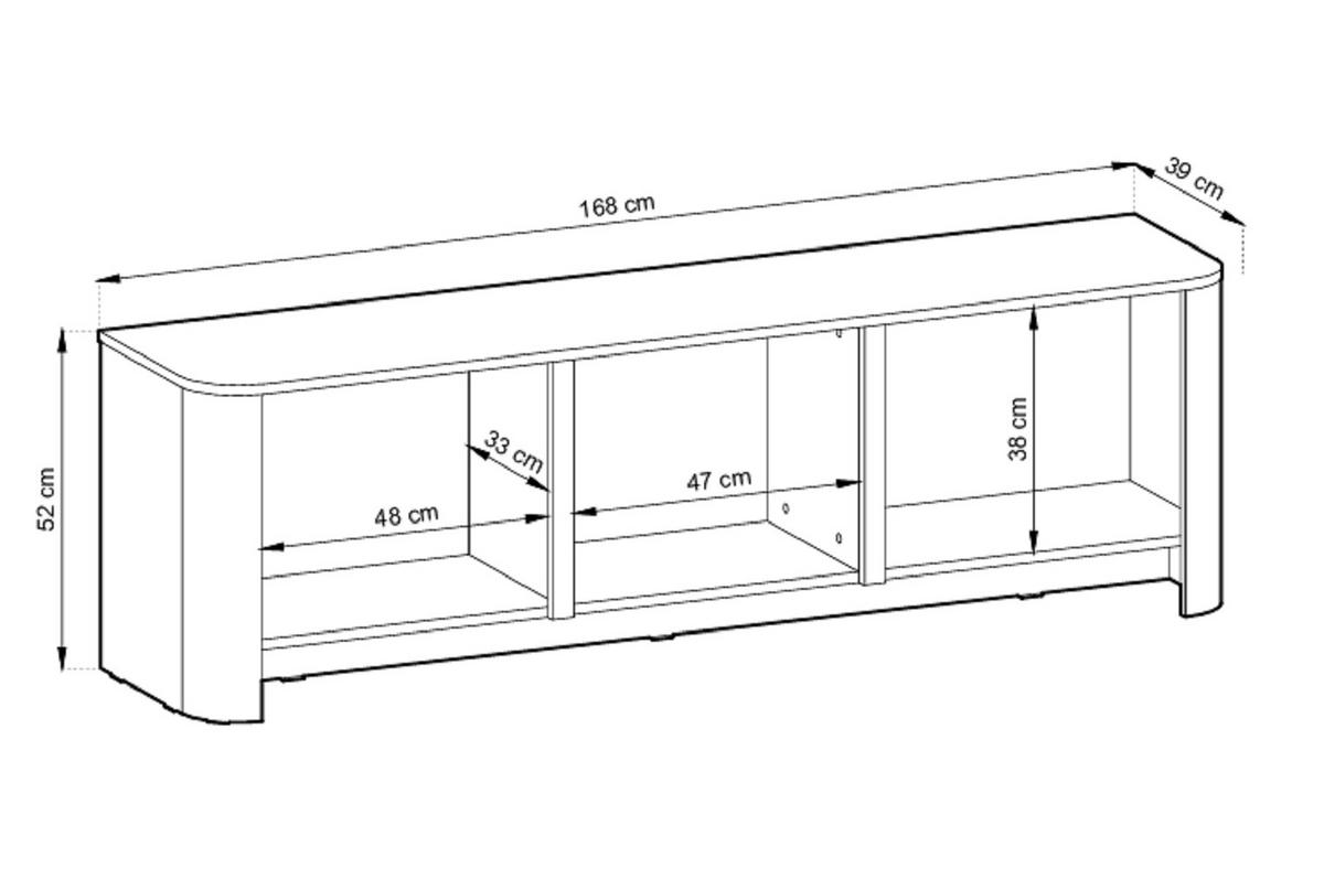 TV-SCHRANK 170 cm Mezzano mit 3 Türen, Kaschmir - Kaschmir, Holz (168/52/39cm) - Emporius