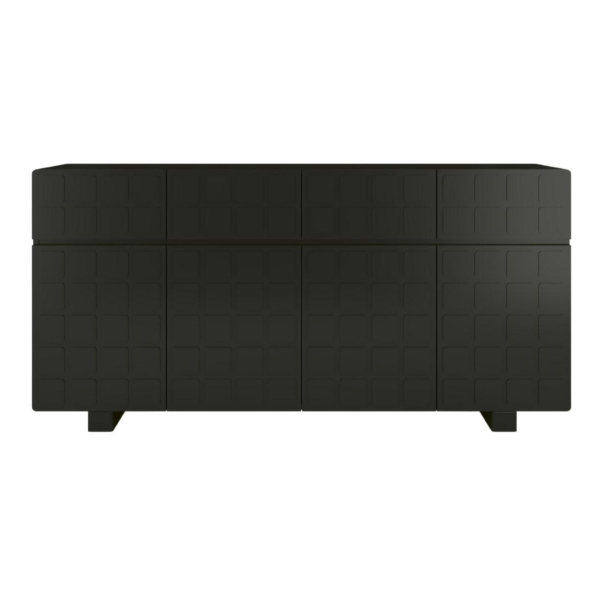 SIDEBOARD Cubo Long, Geometrische 3D Fronten, 169 cm, Schwarz - Schwarz, Holz/Holzwerkstoff (168.9/83.8/41.8cm) - Skandica