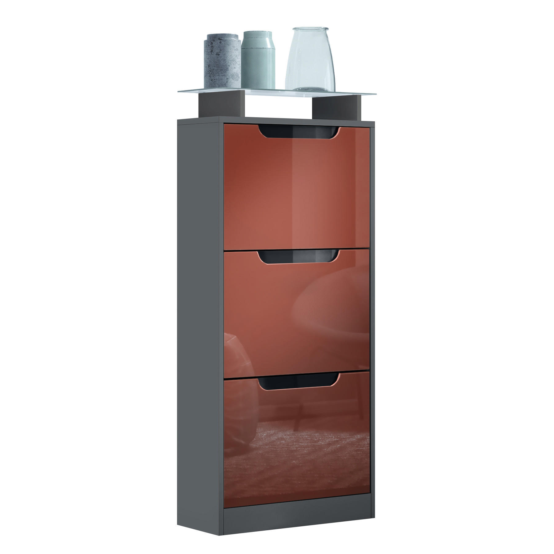 Vladon Schuhschrank Bordeaux 46x128x23 cm