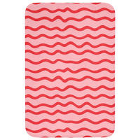 BADEMATTE Verspielt - Muster - Rot Rutschfest 60x90 cm - Rosa, Kunststoff/Textil (60/90cm) - OnlyWow