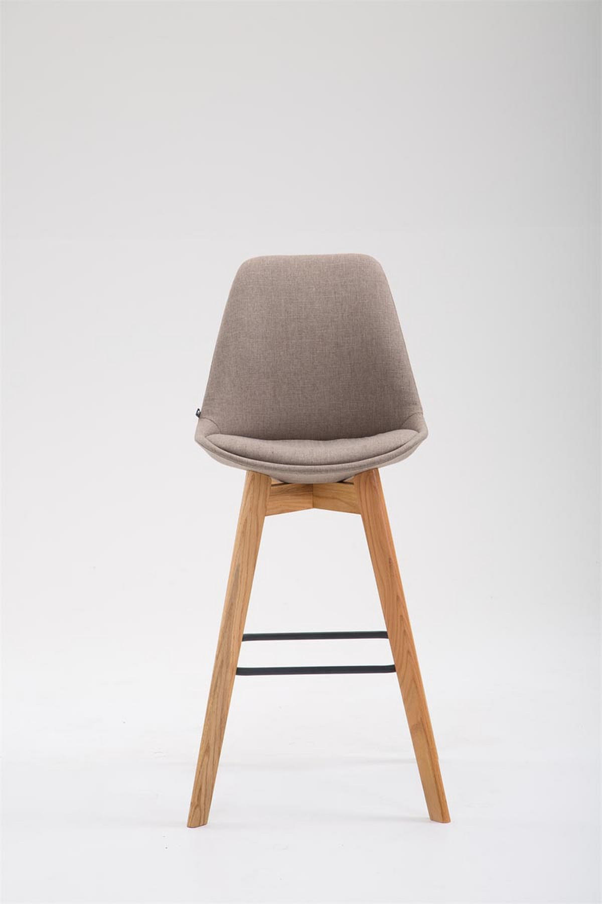 BARHOCKER Stoff taupe - Taupe/Eukalyptusholzfarben, Holz/Textil (48/112/56cm) - CLP