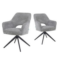 DREHSTUHL Mika-Nils 2er-Set - Dunkelgrau/Schwarz, Textil/Metall (60/87/65cm) - DUBI Möbel