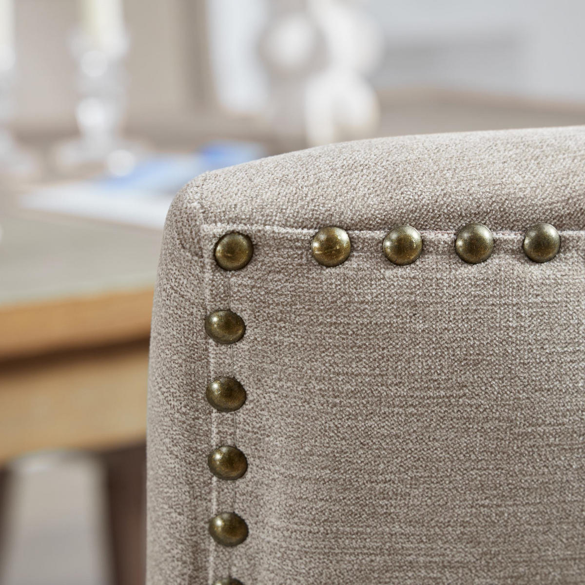 ESSZIMMERSTUHL 2er-Set mit Stoffbezug und Holzbeinen, Beige - Beige, Textil (61/92.5/55cm)