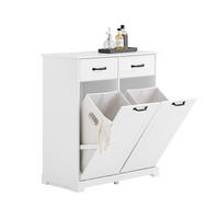 WÄSCHESCHRANK Weiß - Weiß, Holzwerkstoff (80/90/38cm) - SoBuy