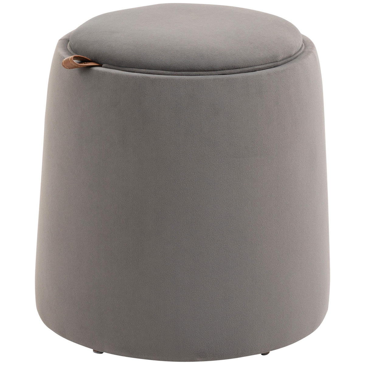 HOCKER DE-07242 mit Samtoptik, Stauraum und Wendedeckel Grau - Dunkelgrau, Holz/Textil (44/47.5/44cm) - ComfortXL