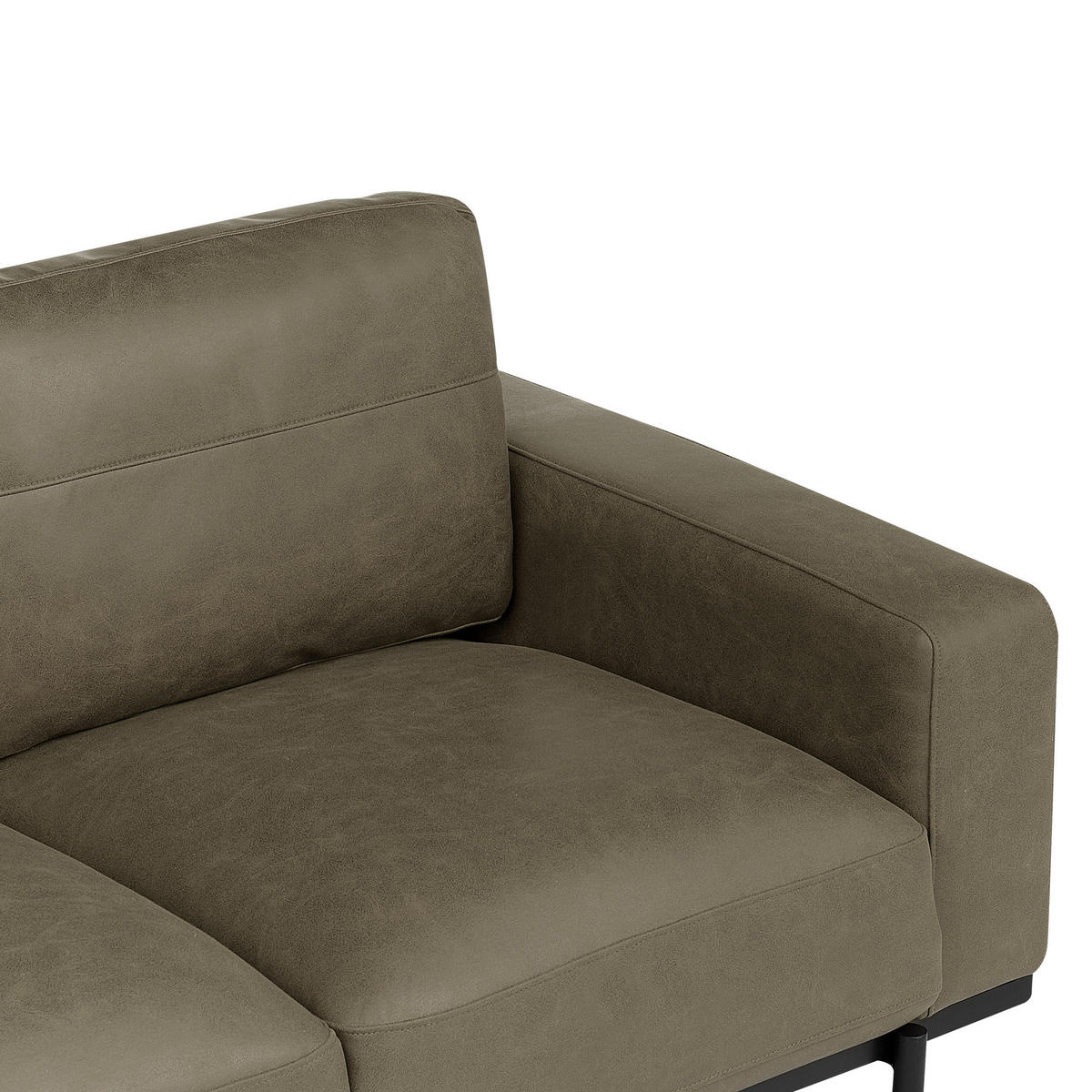 3-SITZER-SOFA Stoff grün Lederoptik Sovik - Grün, Textil (215/72/87cm) - Beliani