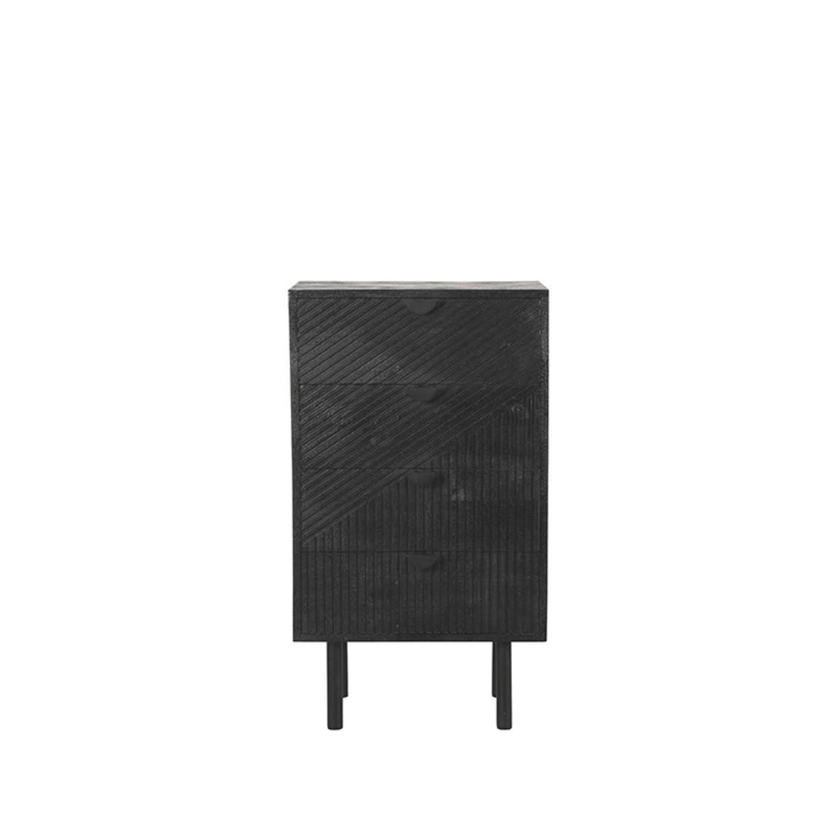 KOMMODE Cotia Schwarz 30/50/90 cm - Schwarz, Holz (50/90/30cm) - LABEL51