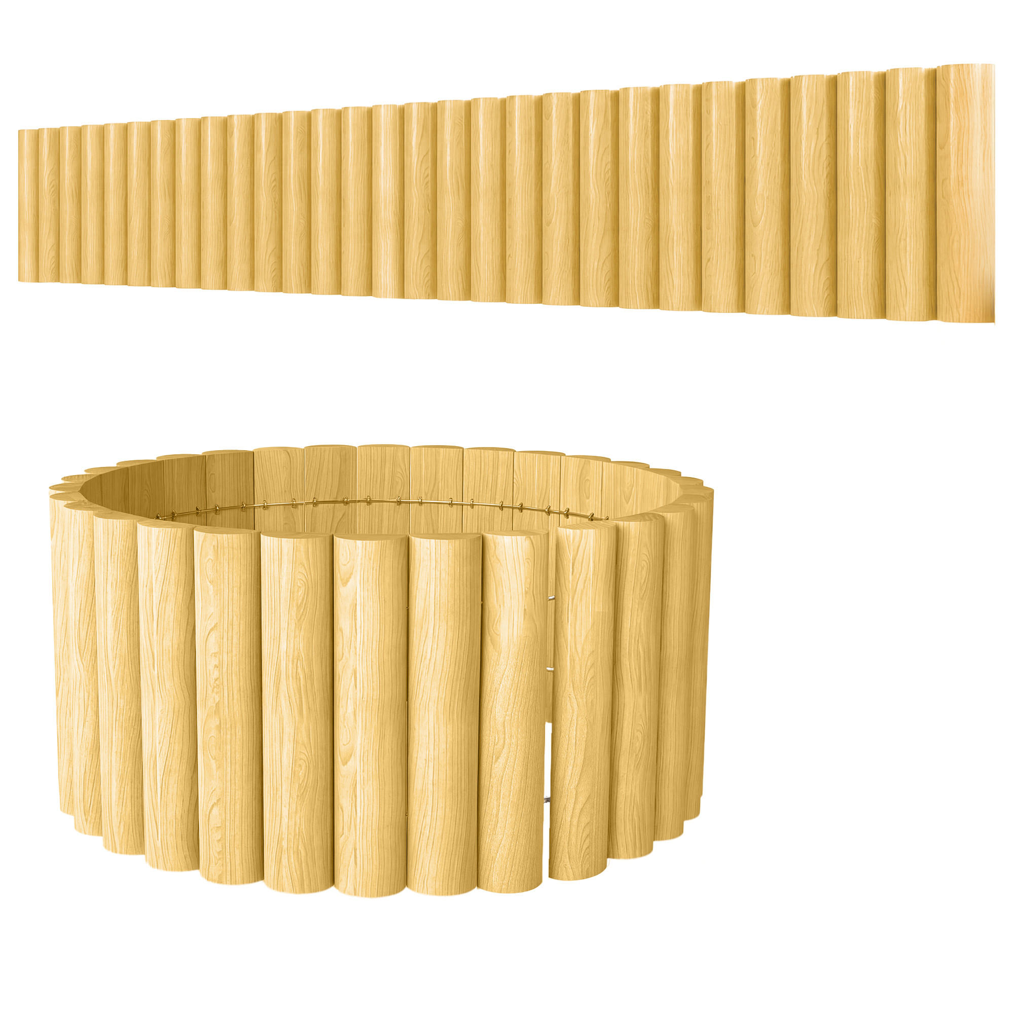 GARTENZAUN DE-09950 aus Tannenholz, wetterbeständig Natur - Naturfarben, Holz (2.7/30cm) - ComfortXL