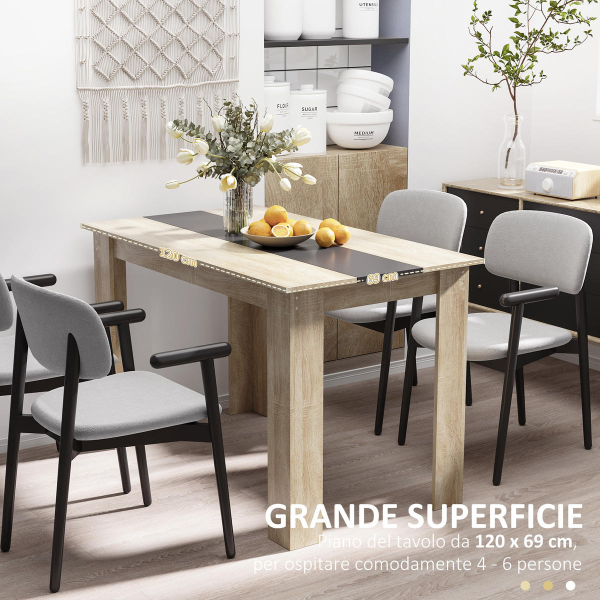 ESSTISCH Holzoptik 1 Stück - Beige, Kunststoff (120/69/75cm) - GiPP