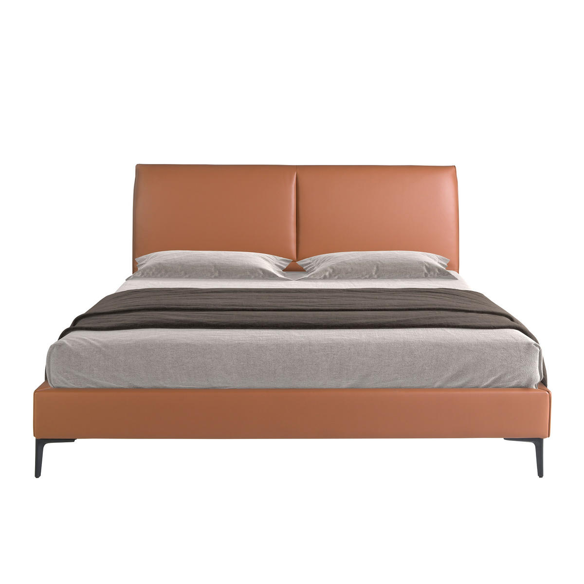 BETT Braun | Schwarz 205/212/110 cm - Schwarz/Braun, Leder (180/200cm) - ANGEL CERDA
