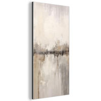 KOVOVÝ OBRAZ Moderné umenie - Abstraktné - Béžové 40x80 cm - béžová, kov (40/80cm) - MuchoWow