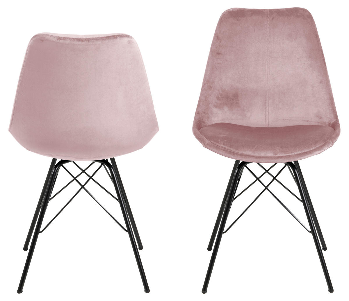 STUHL 2er-Set dusty rose, schwarz - Rosa, Holzwerkstoff (48/86/54cm) - ebuy24