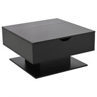 COUCHTISCH DE-188 mit Hydraulischem Aufzug Schwarz - Schwarz, Holzwerkstoff (75/80/40cm) - ComfortXL