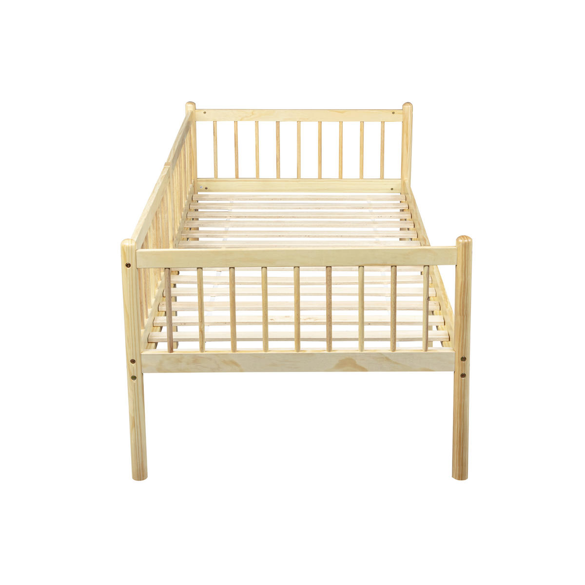 TAGESBETT 90x200 cm Massivholz, Einzelbett mit Lattenrost, Natur - Naturfarben, Holz/Holzwerkstoff (90/200cm) - LVHOM