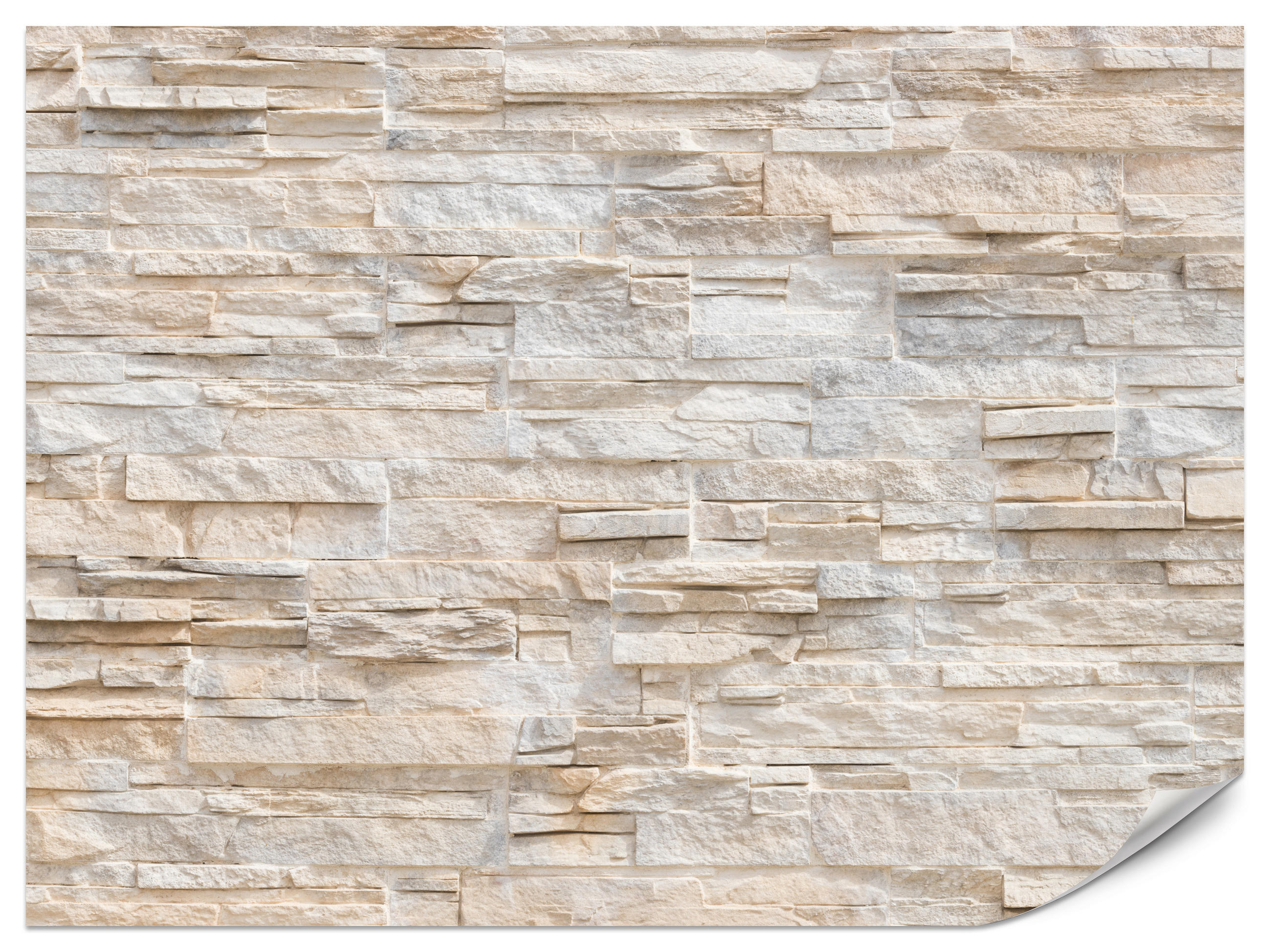 FOTOTAPETE für Wohnzimmer Beige Ziegel Rustikal Wand 300x210 - Beige/Braun, Papier (300/210cm) - Muralo