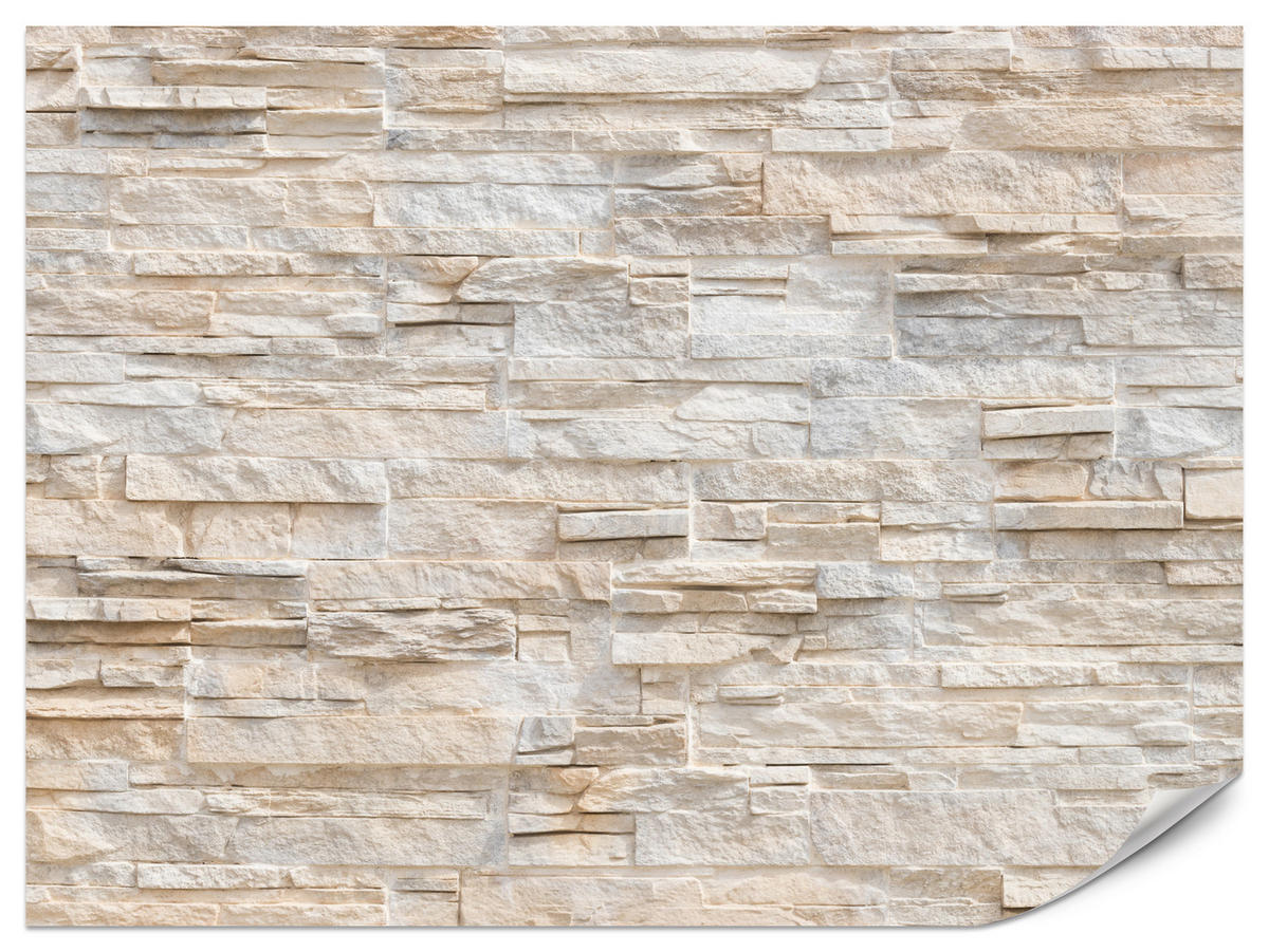 FOTOTAPETE für Wohnzimmer Beige Ziegel Rustikal Wand 300x210 - Beige/Braun, Papier (300/210cm) - Muralo