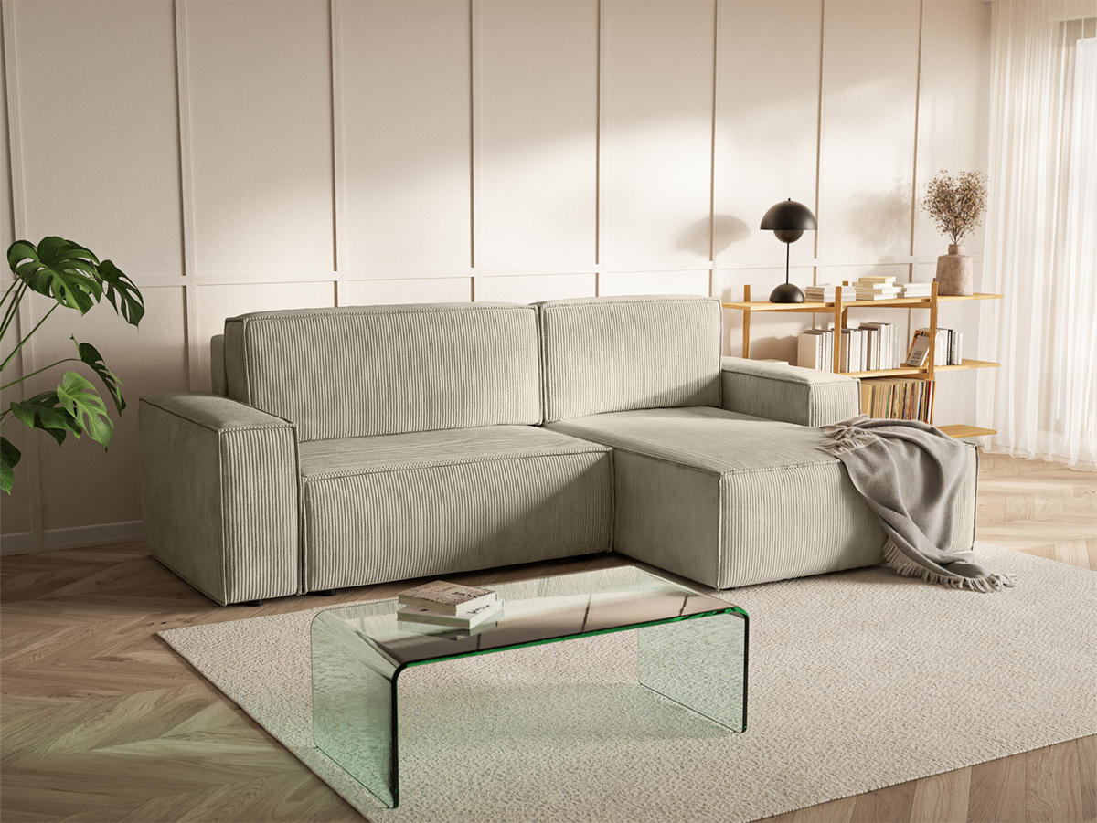 ECKSOFA Kokko mit Schlaffunktion, Beige - Beige, Textil (267/167cm) - Fedve