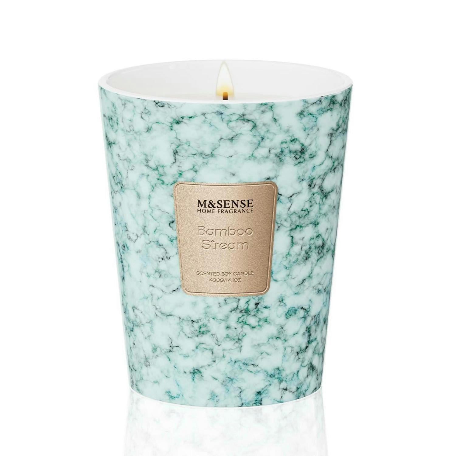 DUFTKERZE im Glas Bambus-Bach 400g 75h Brenndauer 2 Dochte - Multicolor, Paraffin (15.8cm)