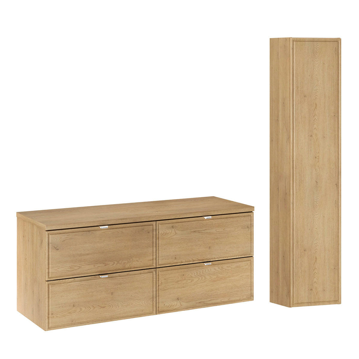 SKRINKA POD UMÝVADLO 120cm Elias 2-dielna súprava Drevo - hnedá, kompozitné drevo (120/52.2/46cm) - Petits-meubles