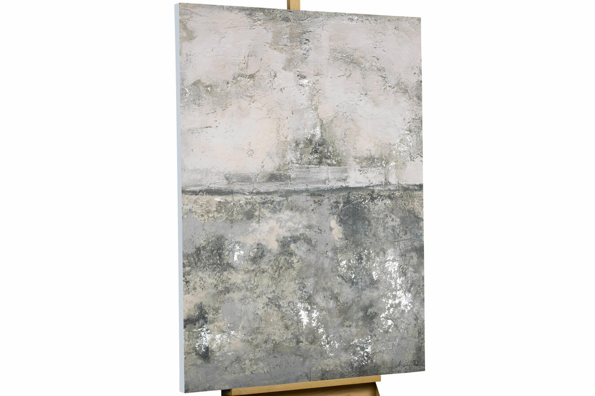 ACRYLBILD HANDGEMALT 80/120 cm - Grau, Holz/Textil (80/120cm) - KUNSTLOFT