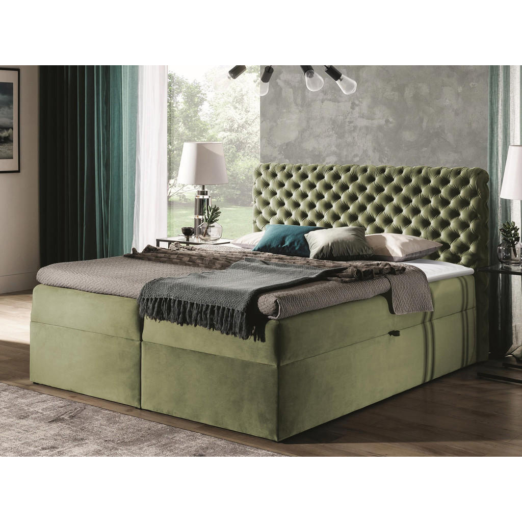 Thumbnail - Mirjan24 Boxbett, Hellgrün, Holz, H3, 160x200 cm, Schlafzimmer, Betten, Boxspringbetten