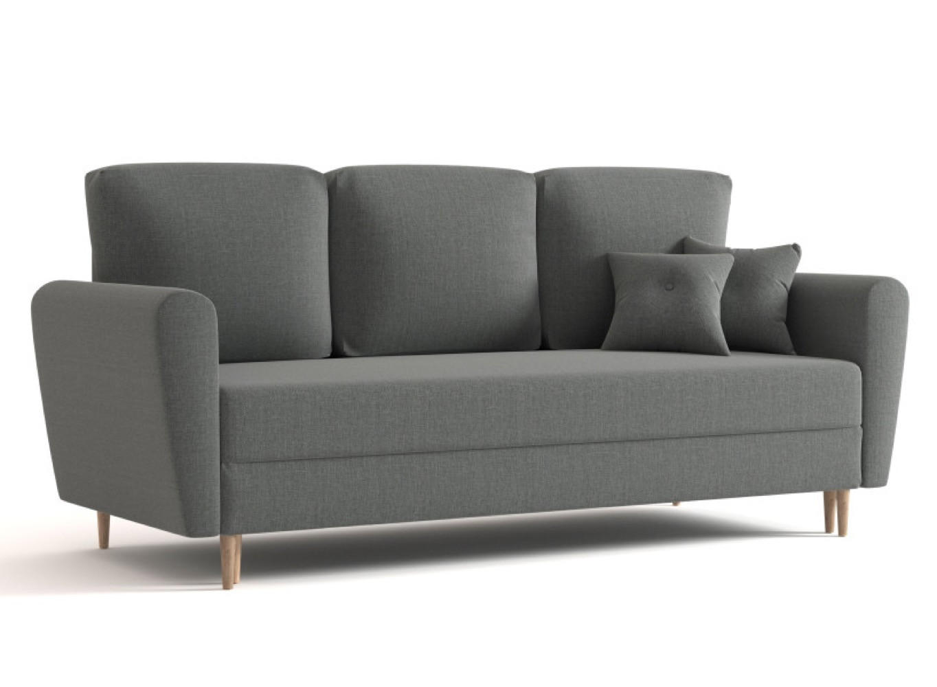 SOFA Hellgrau LILI Ausziehbar - Grau, Naturmaterialen/Textil (229/95/87cm) - Sepro Meble